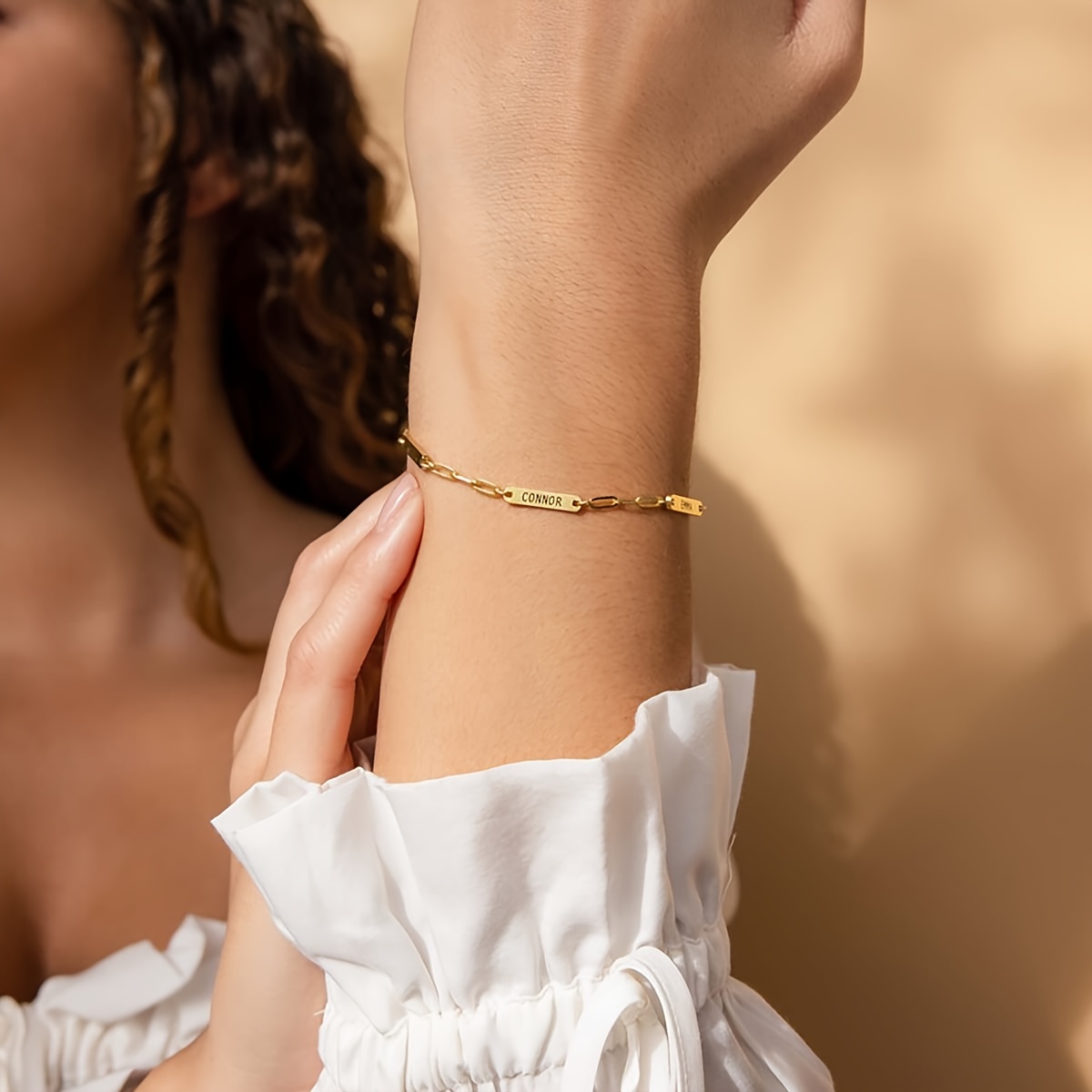 Personalized 18K Plated Stainless Steel Name Bracelet — Custom Gift